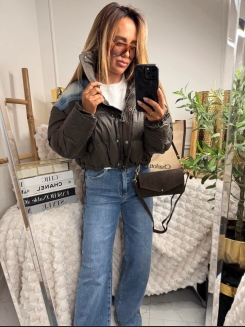 Stylowa kurtka puchowa czekolada & jeans